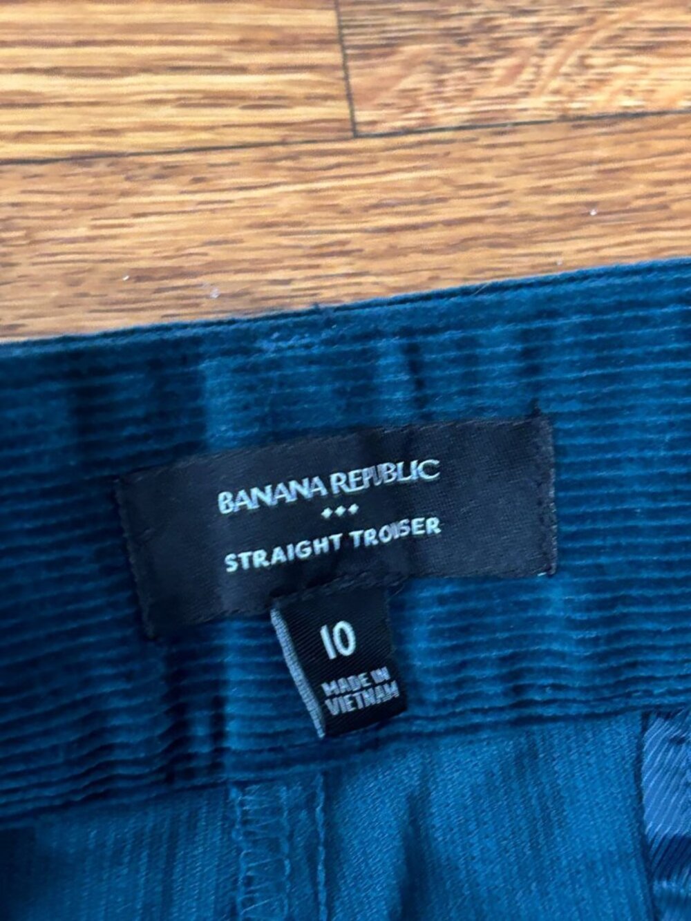 Banana Republic Womens Straight Trouser Pants Size 10 Green Flat Front Corduroy - Picture 3 of 5